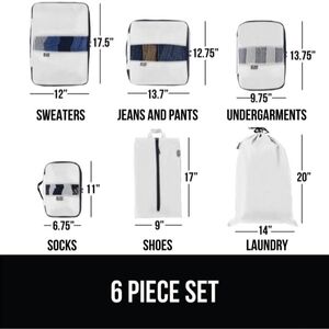 New Gorilla Grip 6-Piece Off White Garment Bag Set